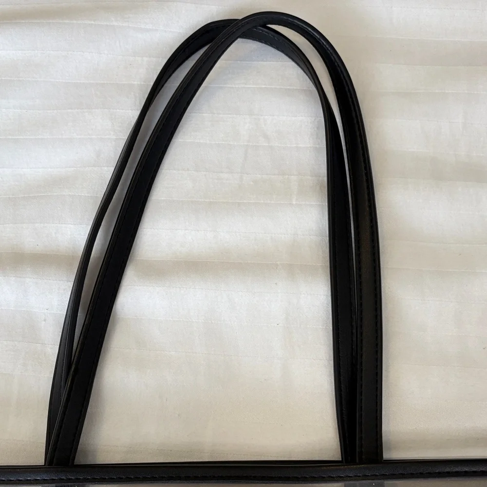 Calvin Klein Red Clear PVC Tote with Black Handles